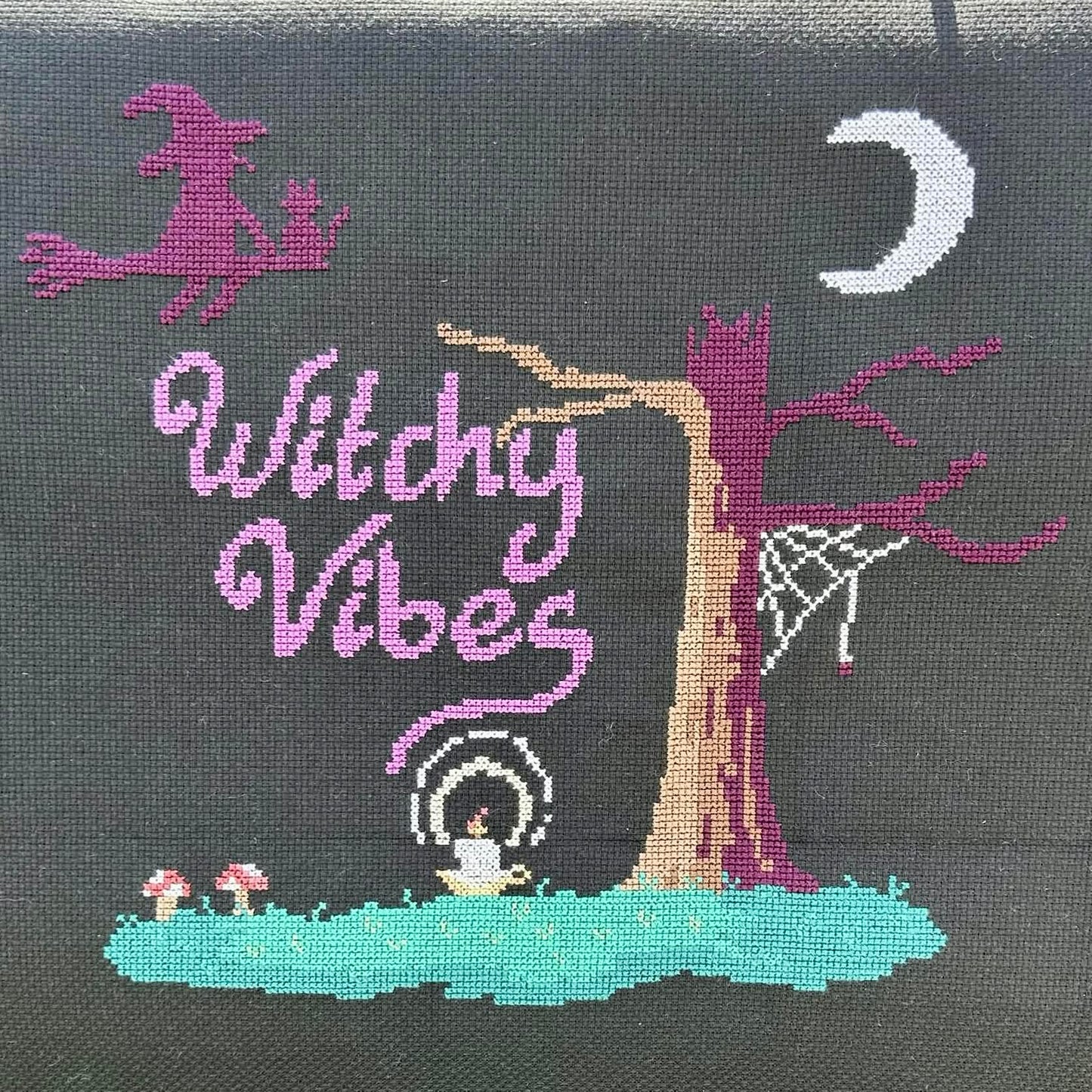 Witch in the Night Sky Pattern